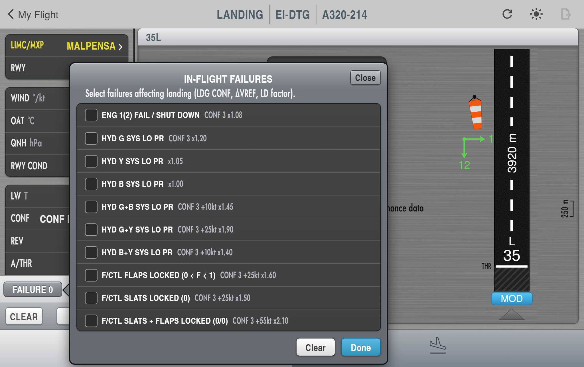 In-flight failures